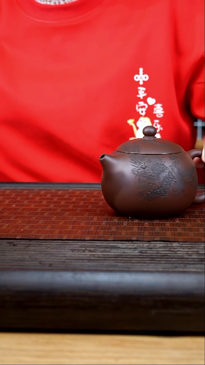 【闪购商品】紫砂茶壶yq 紫泥 西施 丹凤呈祥