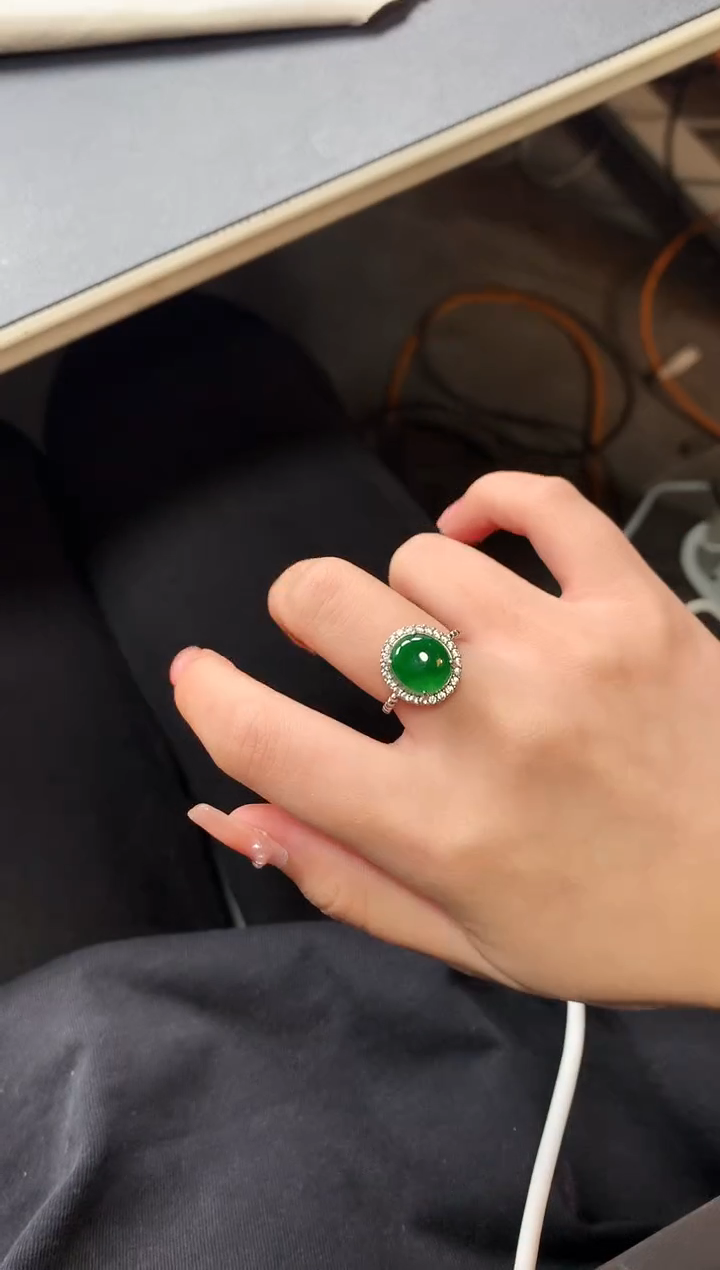 【闪购商品】翡翠戒指银S925镶嵌51241