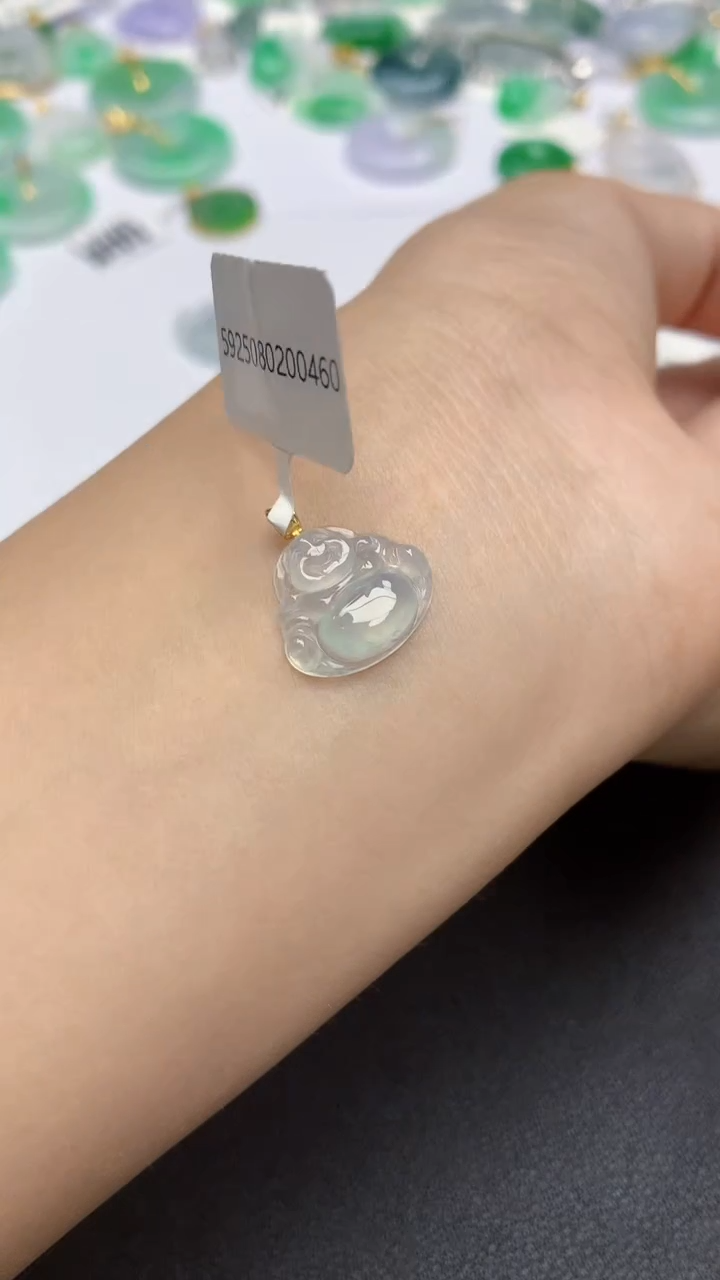 翡翠18K金镶嵌颈饰天然缅甸a货翡翠百元以上9元证书费自理