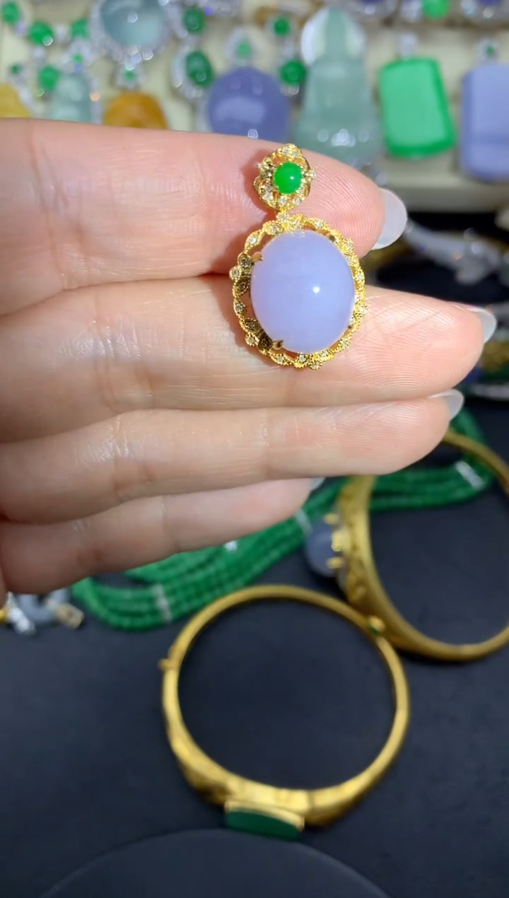 【闪购商品】翡翠颈饰18K金镶嵌285中国好珍宝