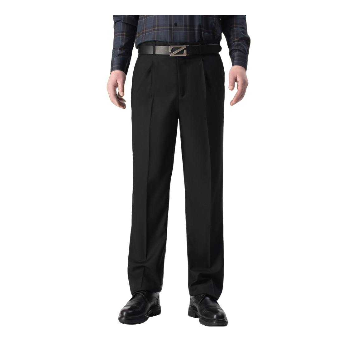 1869单褶毛料抓绒弹力秋冬男士通勤休闲高腰深裆宽松免烫直筒西裤