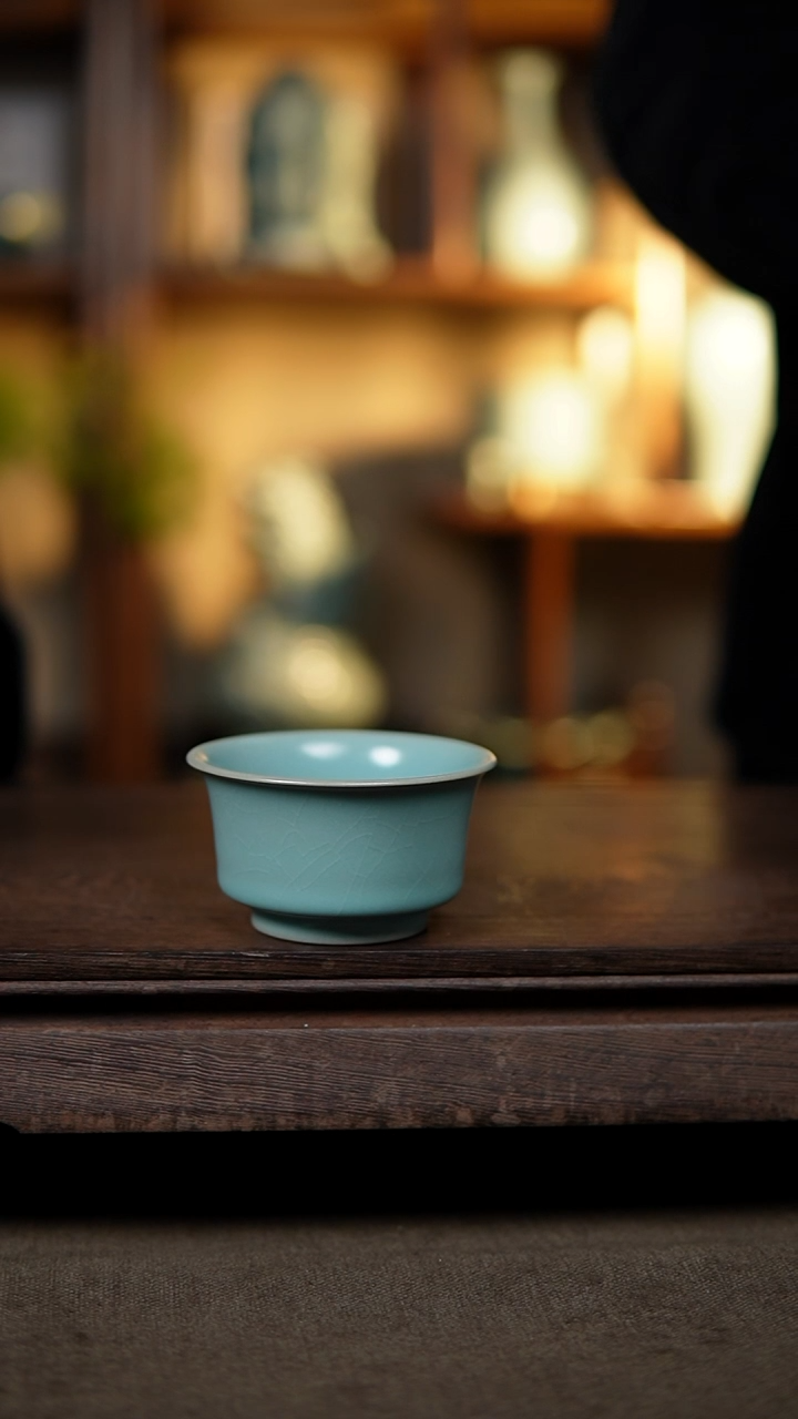 【闪购商品】杯仿古天青纯手工马蹄杯一级礼盒