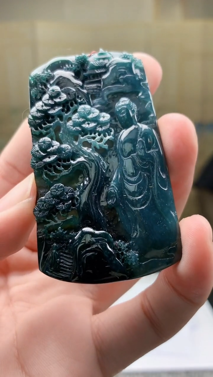 【闪购商品】定制翡翠未镶嵌4688bb-毛货挂件117