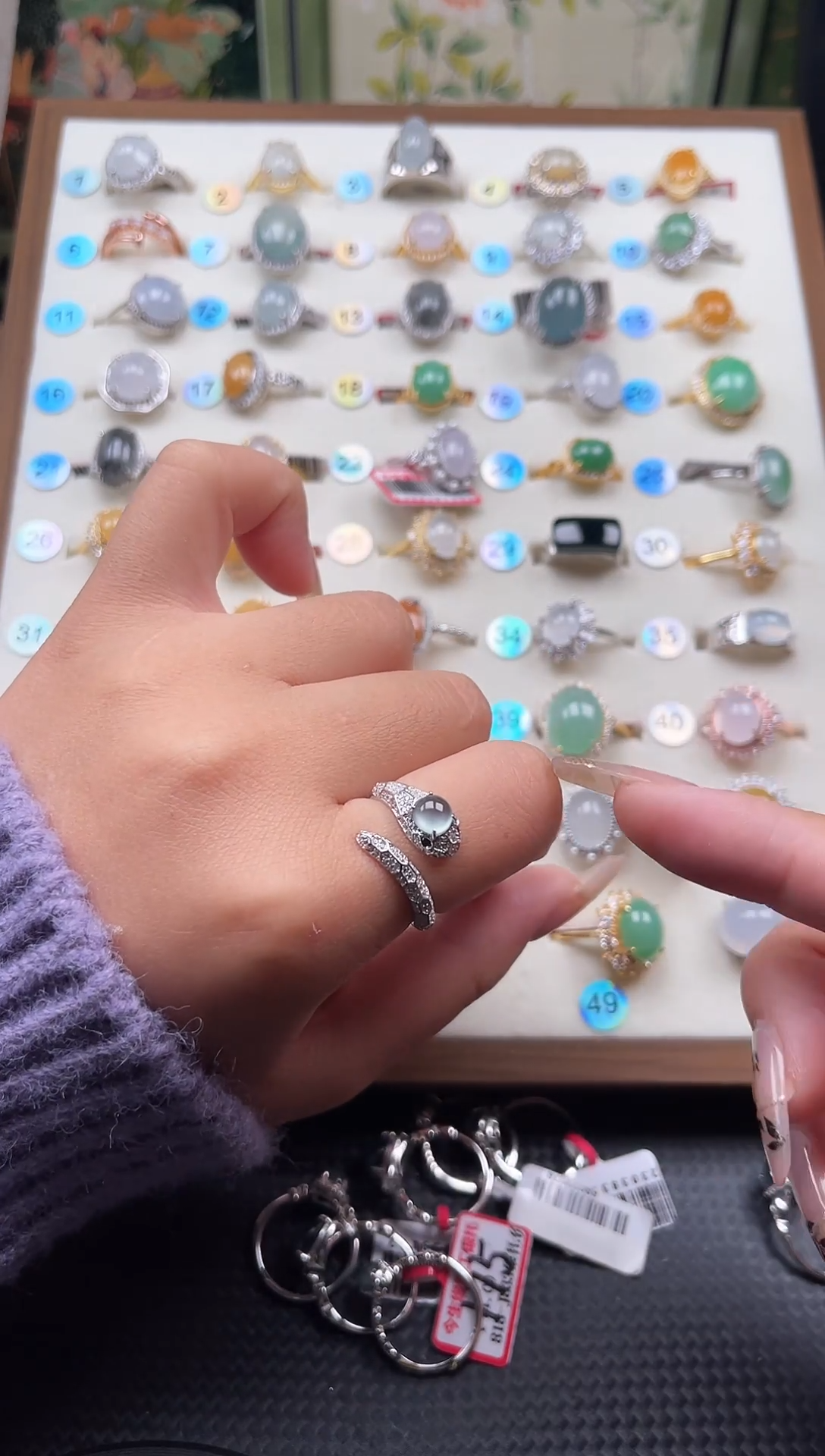 【闪购商品】翡翠戒指银S925镶嵌天然A货翡翠戒指