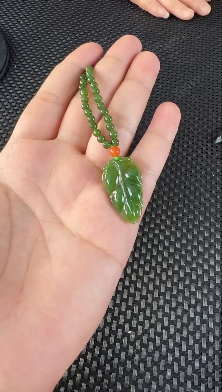 【闪购商品】和田玉（碧玉）吊坠未镶嵌玉叶