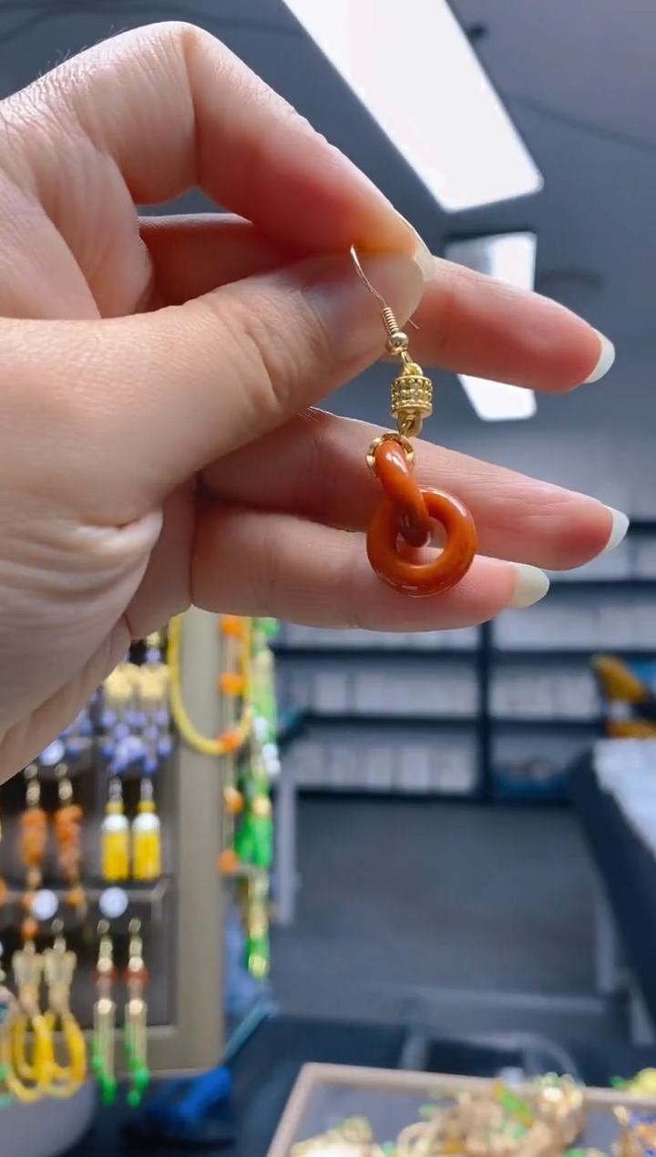 翡翠合金耳饰0209翡翠耳钩一个