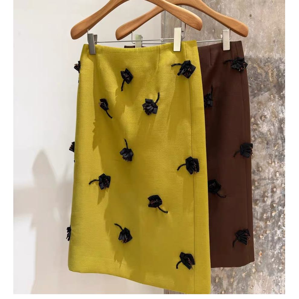 RY | 时尚气质重工绣花H型半身裙