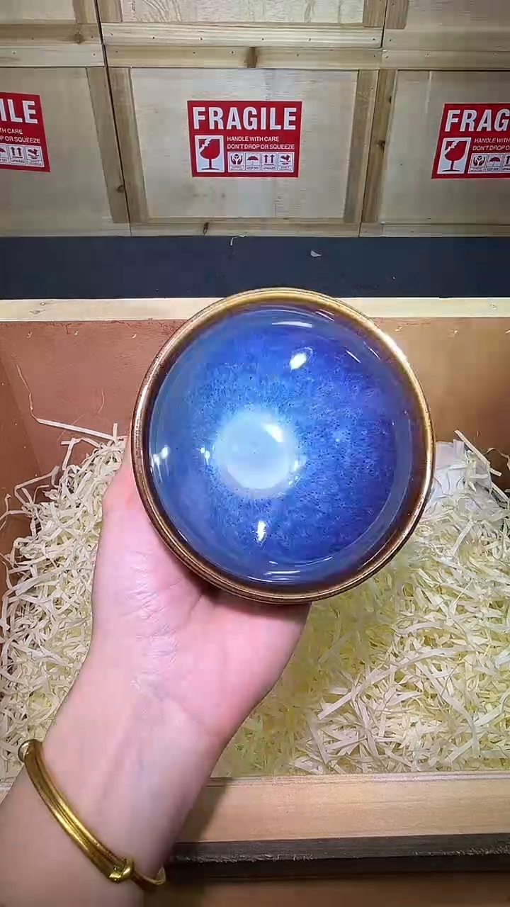 茶盏茶盏主人杯束口回蓝