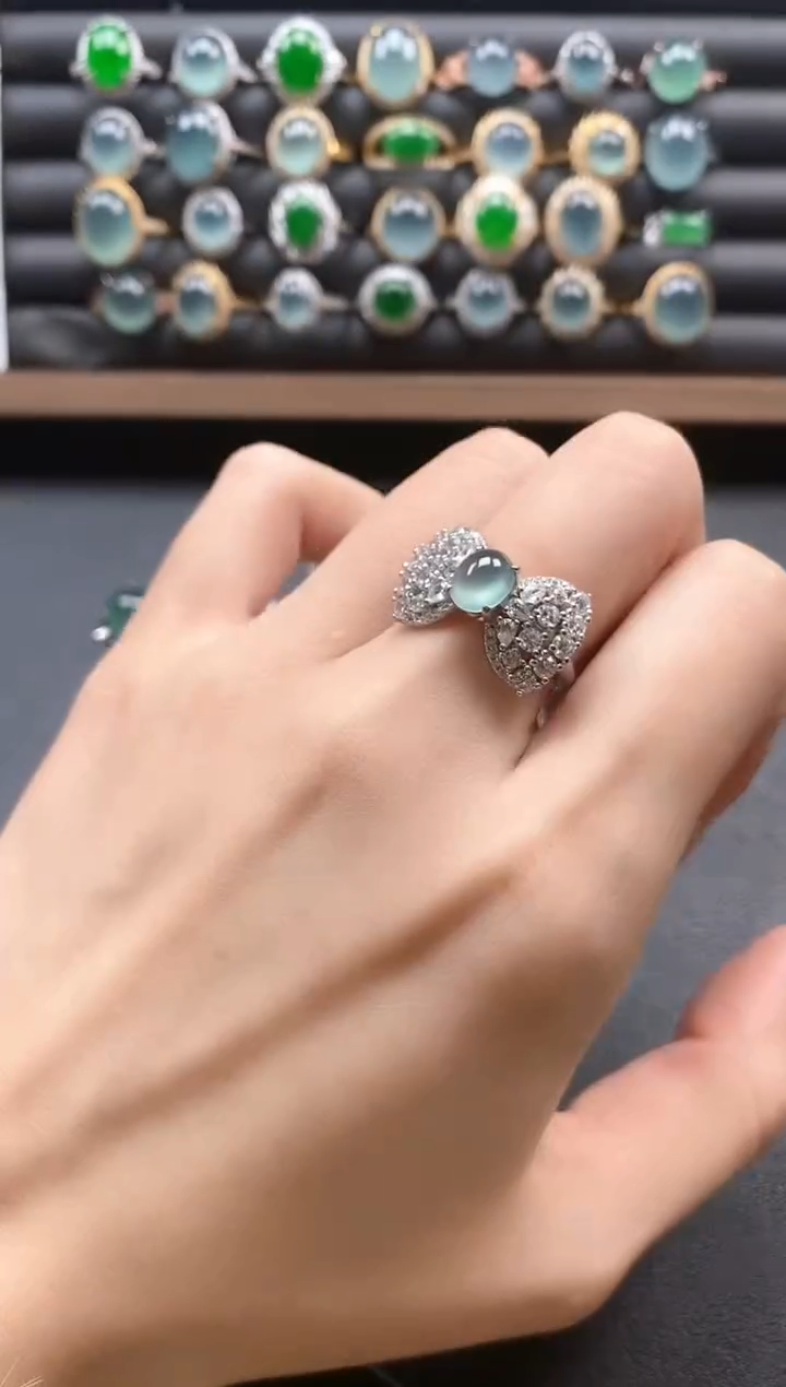 银S925镶嵌戒指翡翠51151