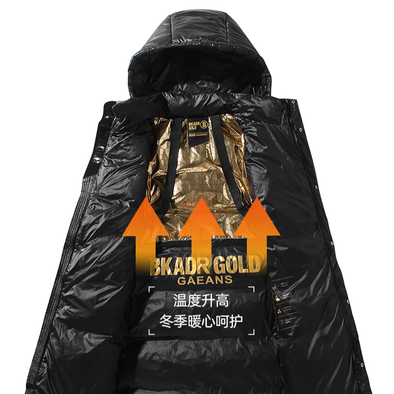 【粉丝专属】黑金白鹅绒加长时尚男女同款羽绒服1