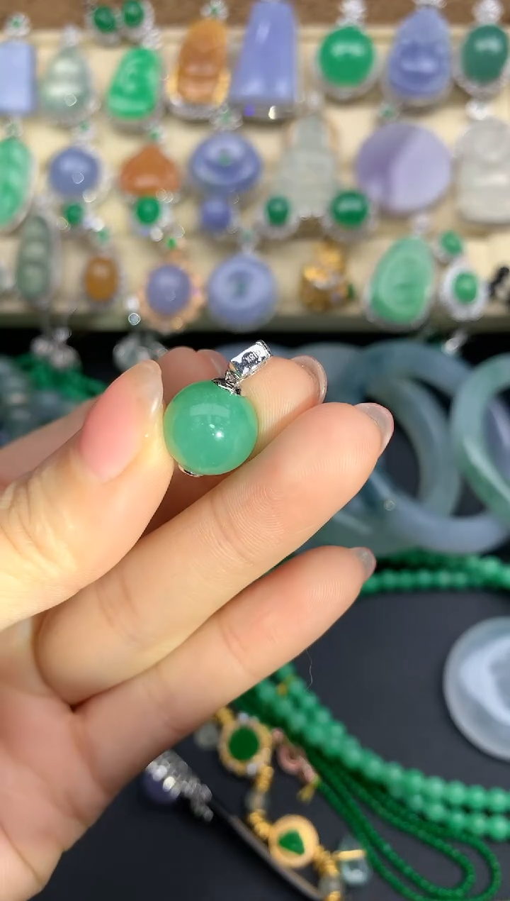 【闪购商品】翡翠颈饰18K金镶嵌301--中国好珍宝