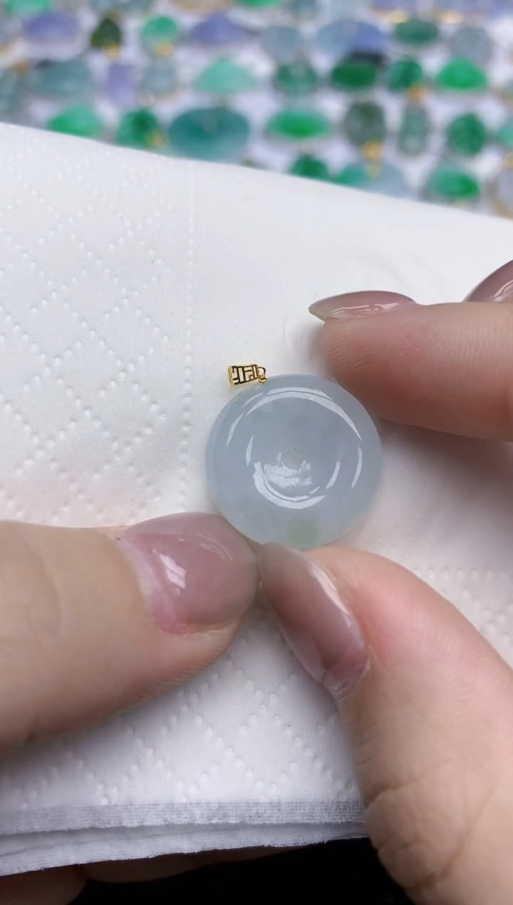 【闪购商品】翡翠颈饰18K金镶嵌天然翡翠A货