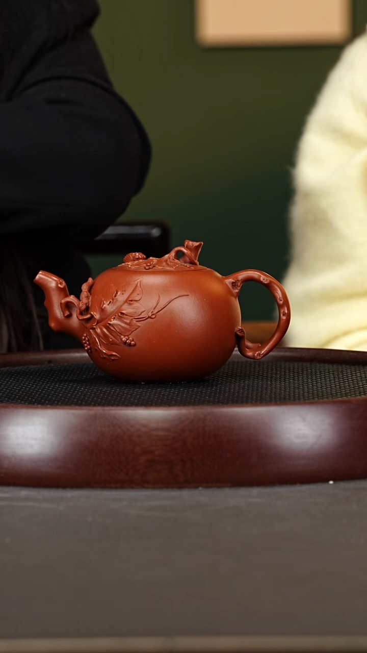 茶壶紫砂68HH大 松鼠葡萄孟臣朱泥400cc