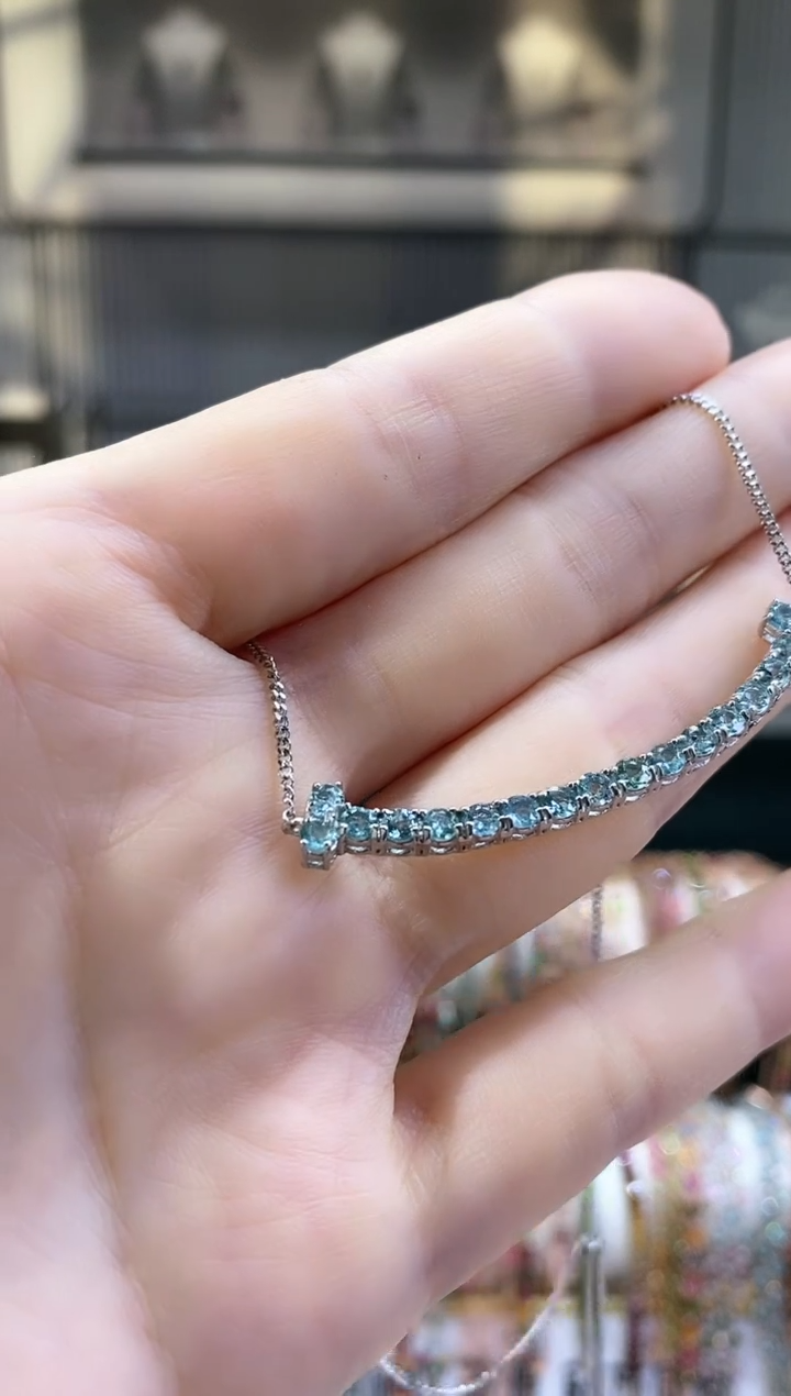 银S925镶嵌项链碧玺6666666666