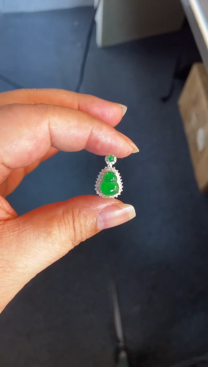 吊坠(不含链)银S925镶嵌翡翠1