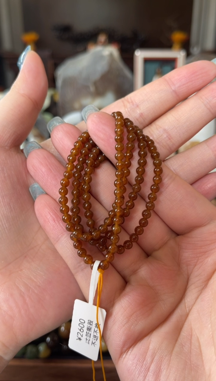 手链未镶嵌和田玉（糖玉）金山全糖4mm小米珠