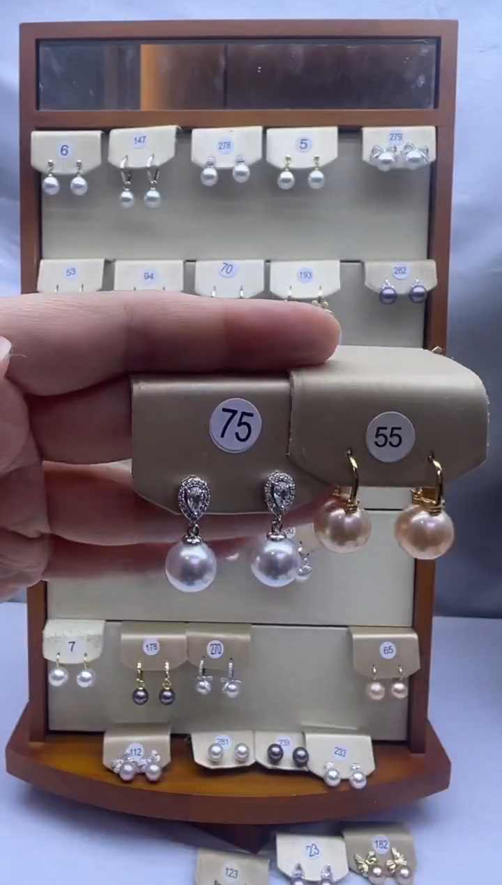 未镶嵌耳饰淡水珍珠75+55