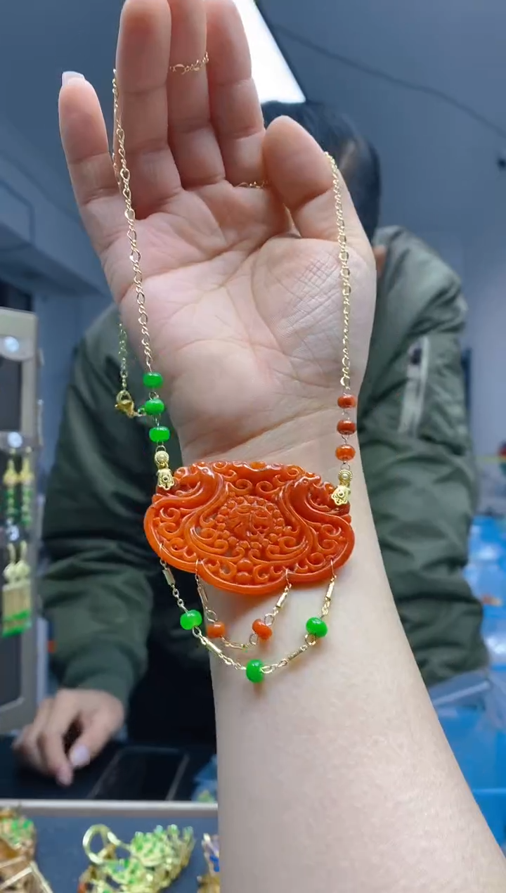 【闪购商品】翡翠耳饰合金237翡翠锁骨链