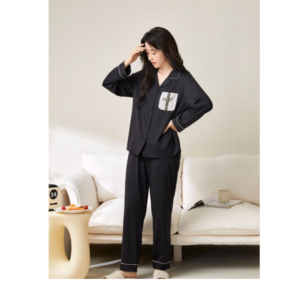 41037高端专享秋季家居服套装黑色（仓库家居专场）