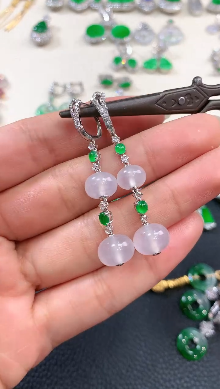 【闪购商品】翡翠耳饰18K金镶嵌n133