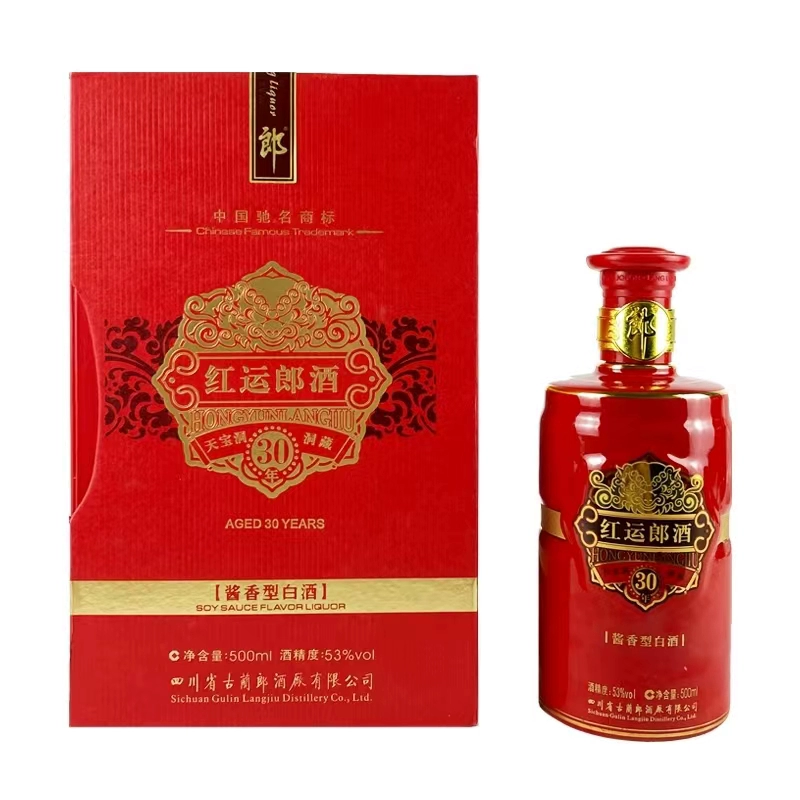郎酒【老李选酒】53度红运郎30 酱香型白酒500ml单瓶装53%Vol