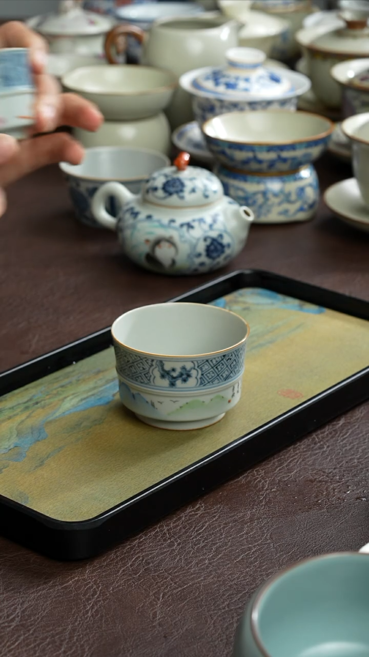 【闪购商品】景德镇山水竹节杯