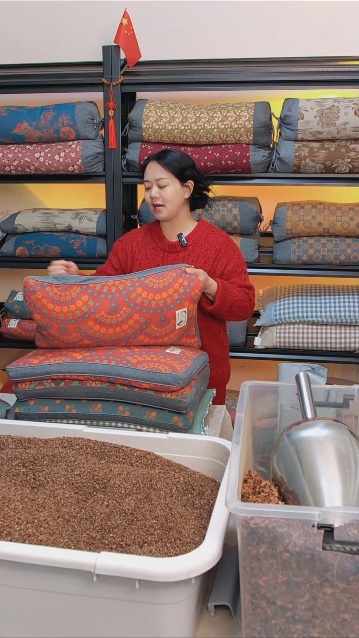 棉圆柱咖色换洗枕套