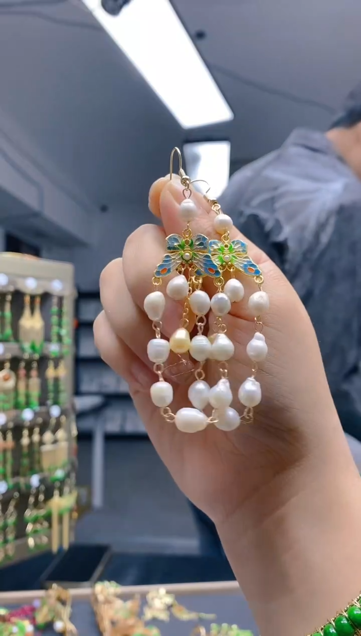 【闪购商品】淡水珍珠耳饰合金0268珍珠饰品