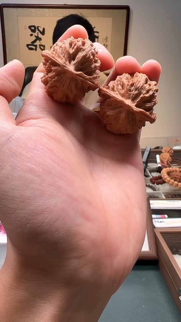 把件文玩核桃昭*一38mm+苹果园 1对 19号