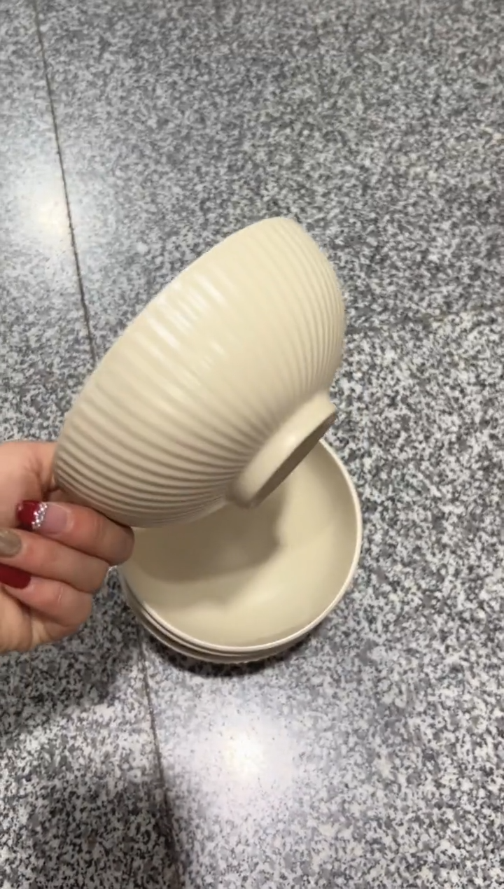 【闪购商品】瓷5.3寸奶油风哑光米饭碗4个装（微瑕）