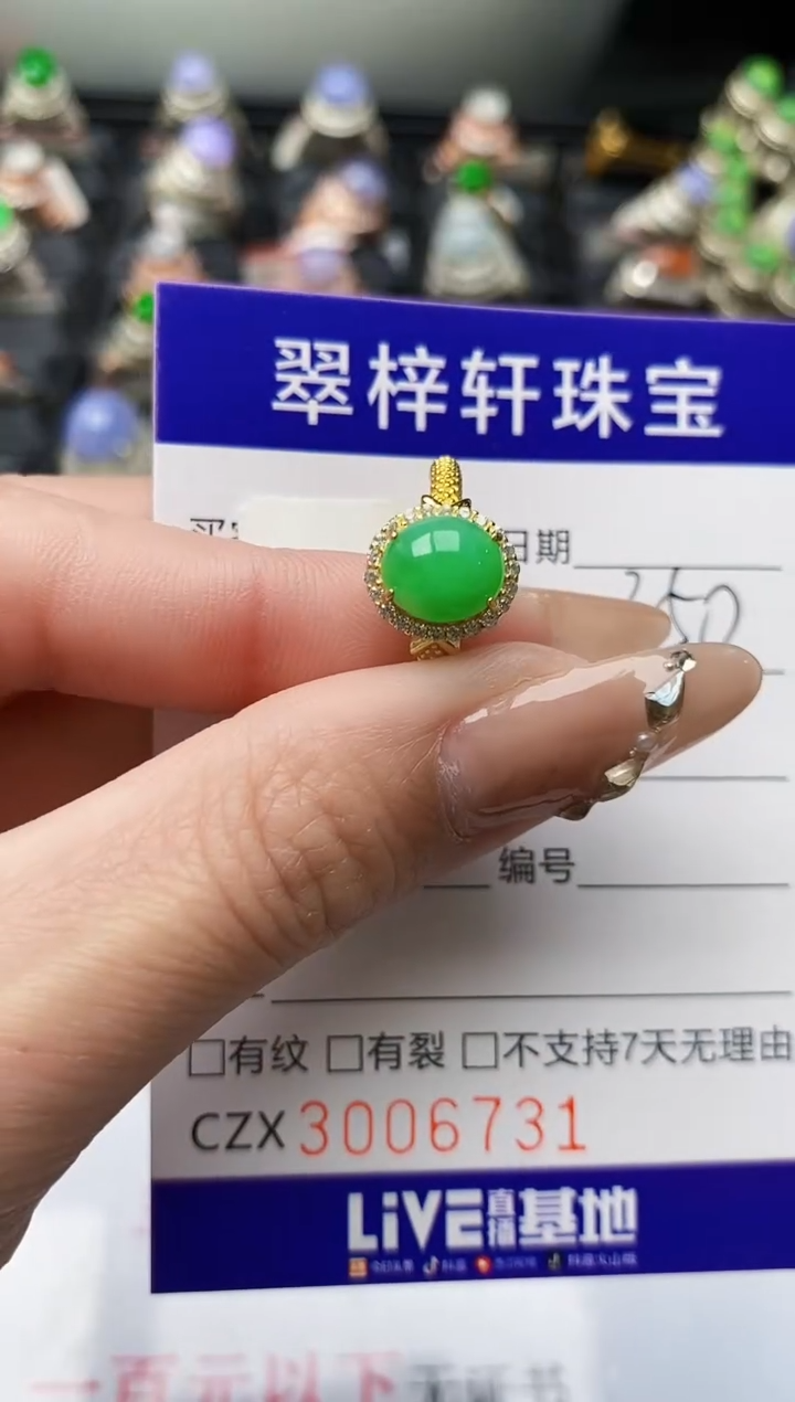 【闪购商品】翡翠戒指银S925镶嵌/6731