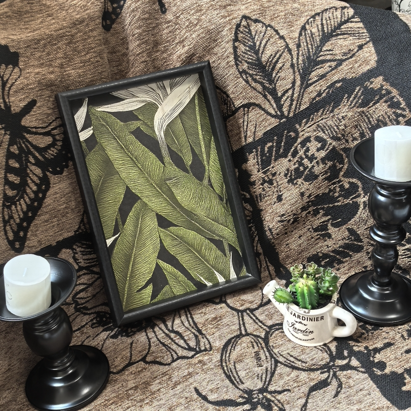 复古绿竹叶托盘摆件宣贯客厅创意置物盘珠宝首饰零食家用收纳盘