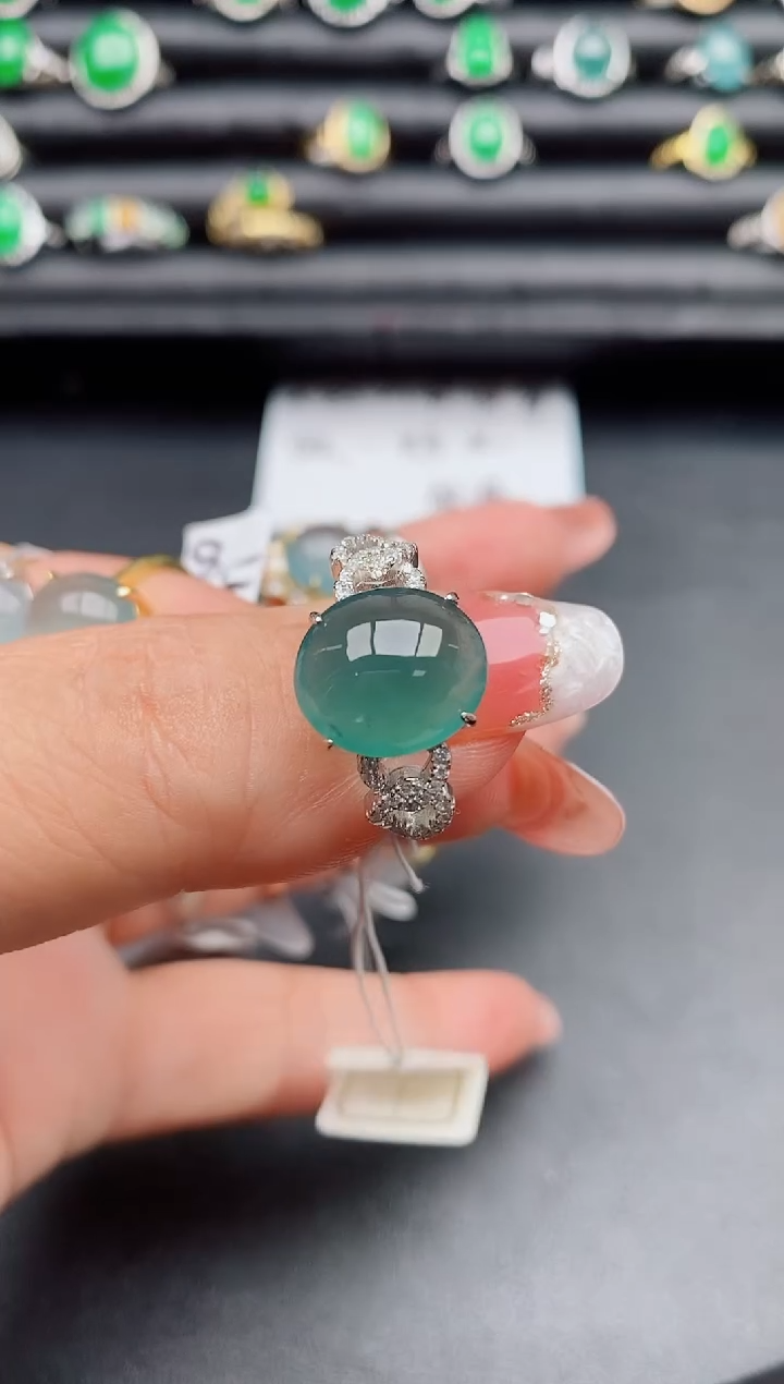 【闪购商品】翡翠戒指银S925镶嵌312321