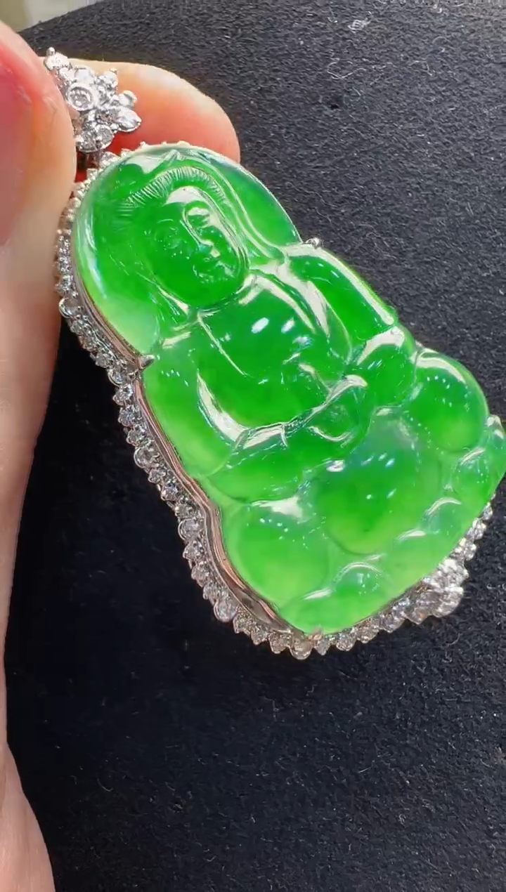 【闪购商品】翡翠吊坠(不含链)18K金镶嵌多样性发货拍一发一