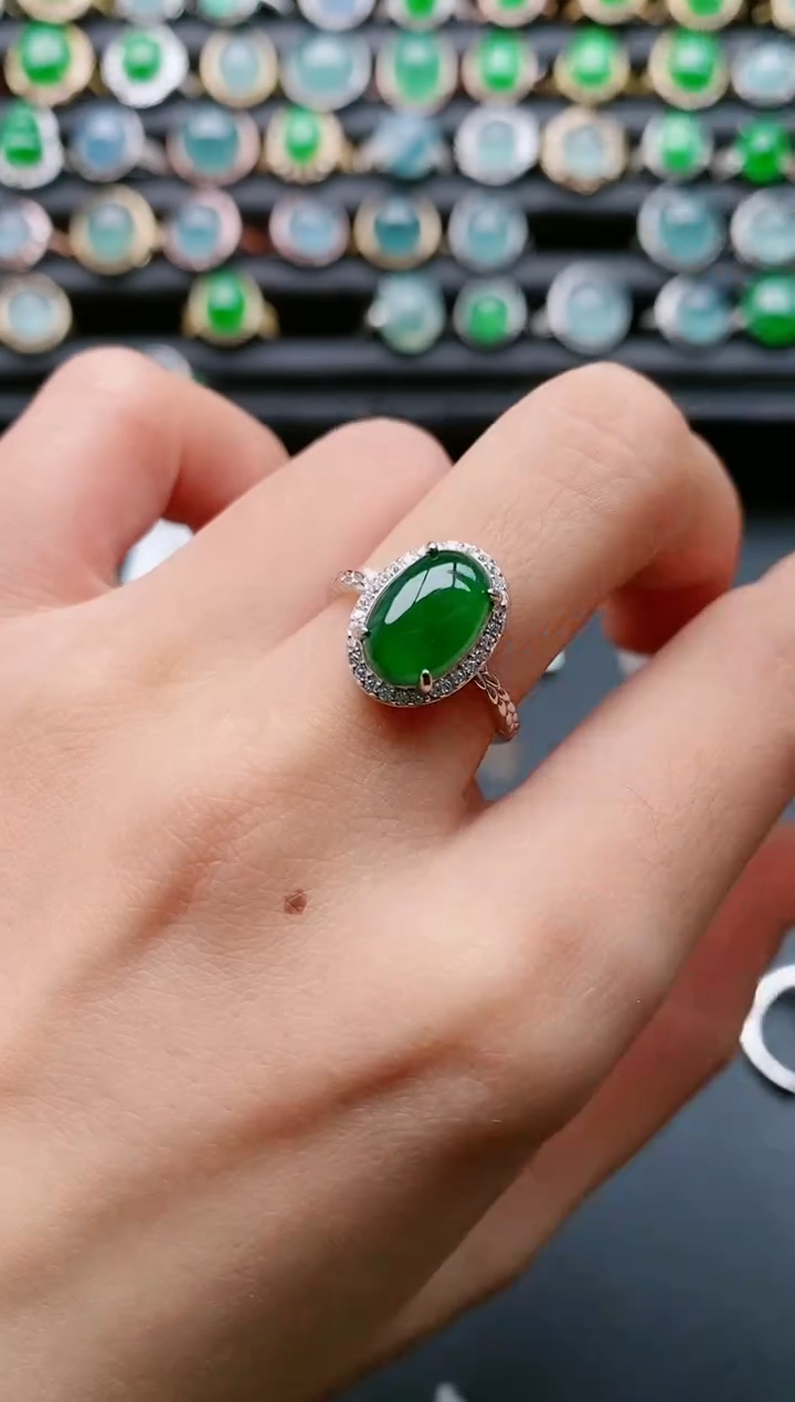 【闪购商品】翡翠戒指银S925镶嵌11111