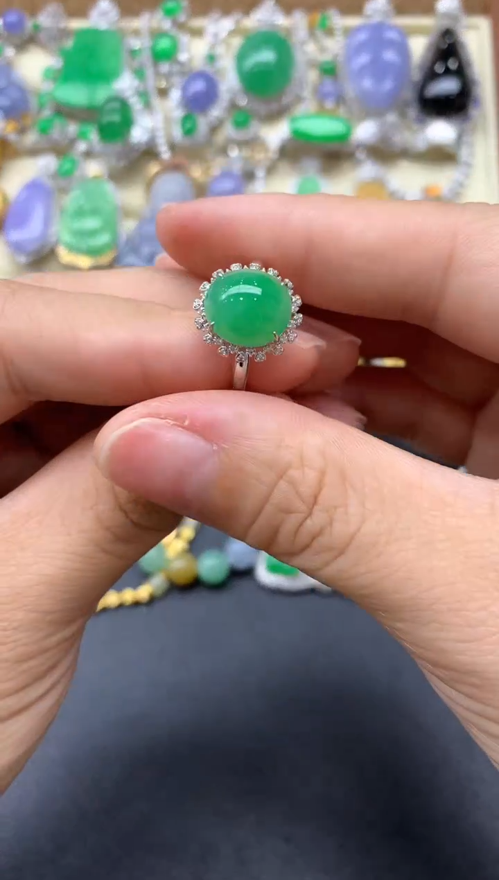 【闪购商品】翡翠戒指18K金镶嵌399-中国好珍宝