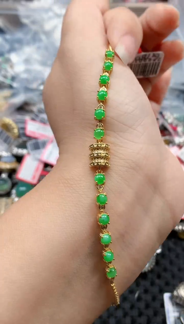 银S925镶嵌戒指翡翠天然A货缅甸翡翠