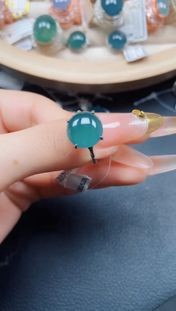 【闪购商品】翡翠戒指银S925镶嵌翡翠