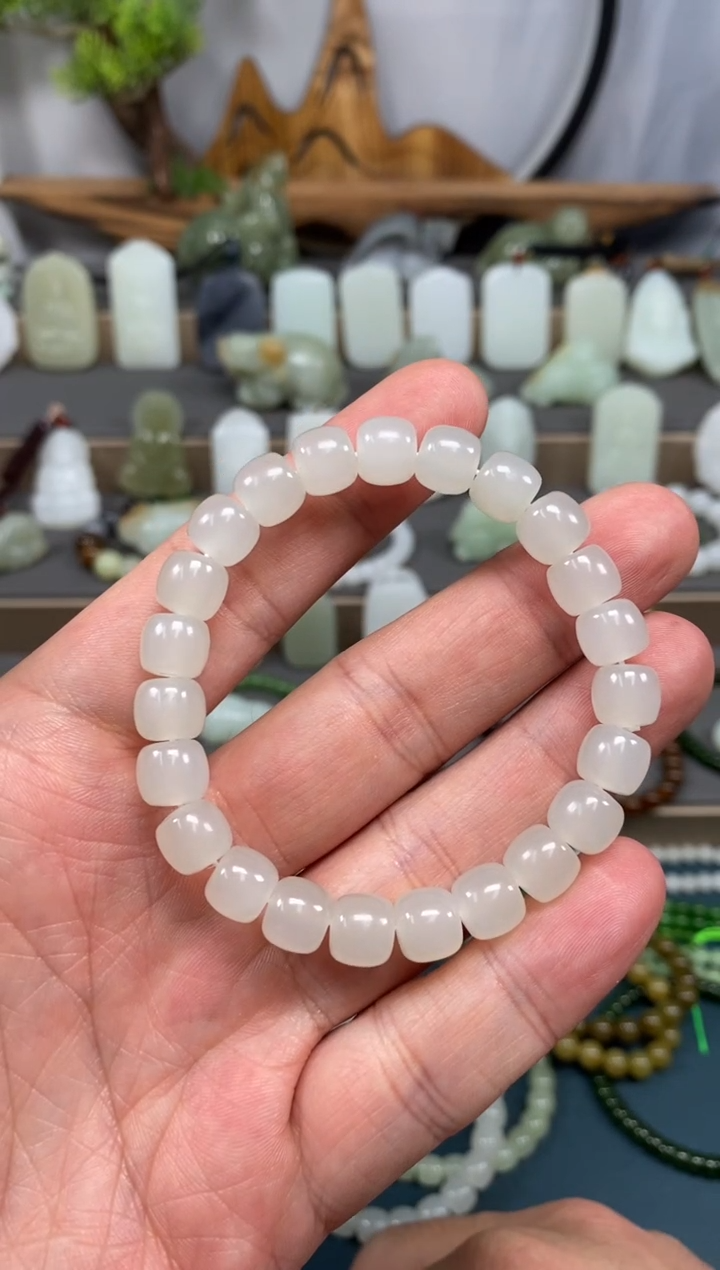 【闪购商品】和田玉手串未镶嵌冰白手串