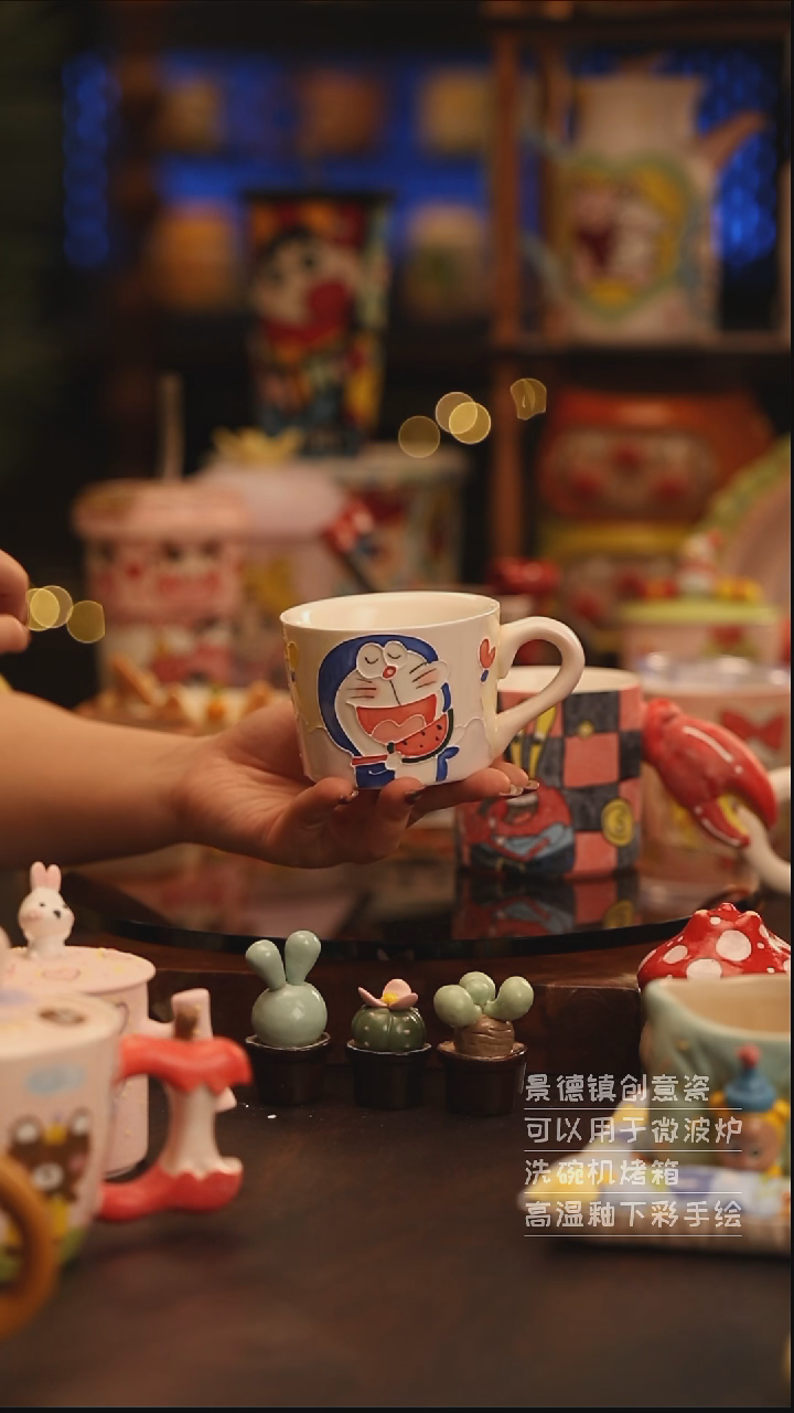 陶瓷景德镇可爱陶瓷釉下彩绘设计师款