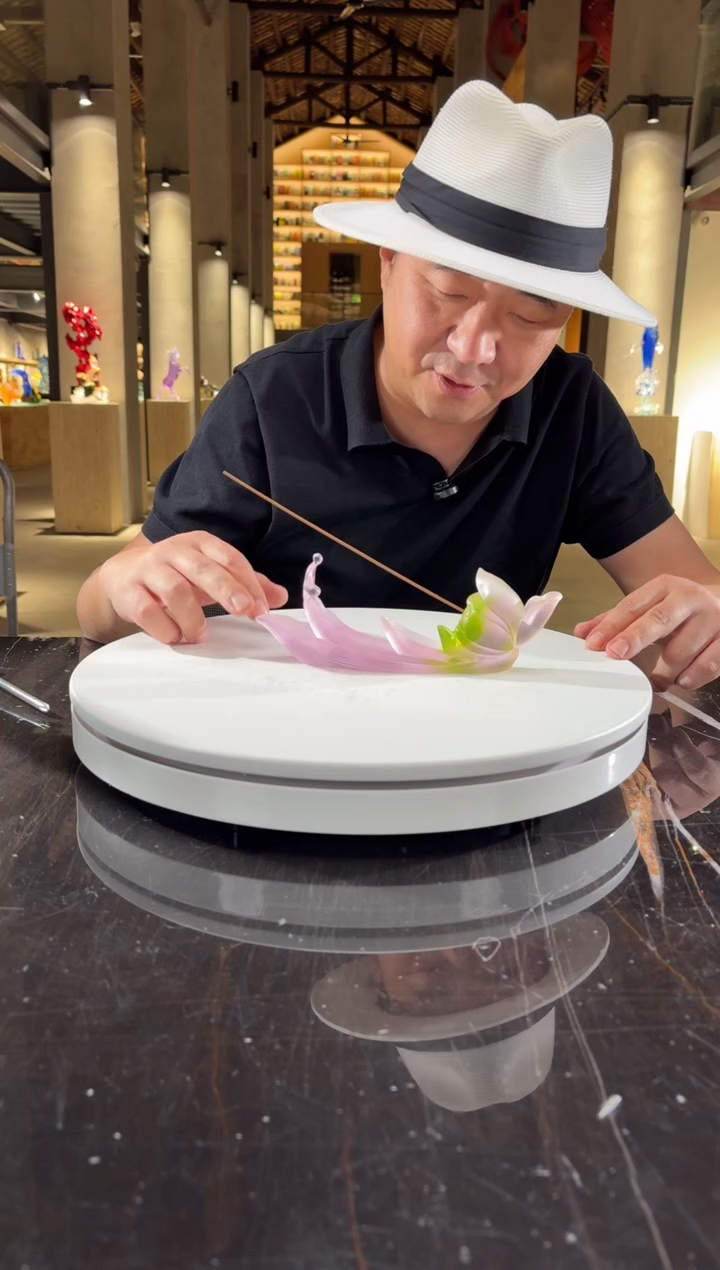 摆件粉色荷花香插