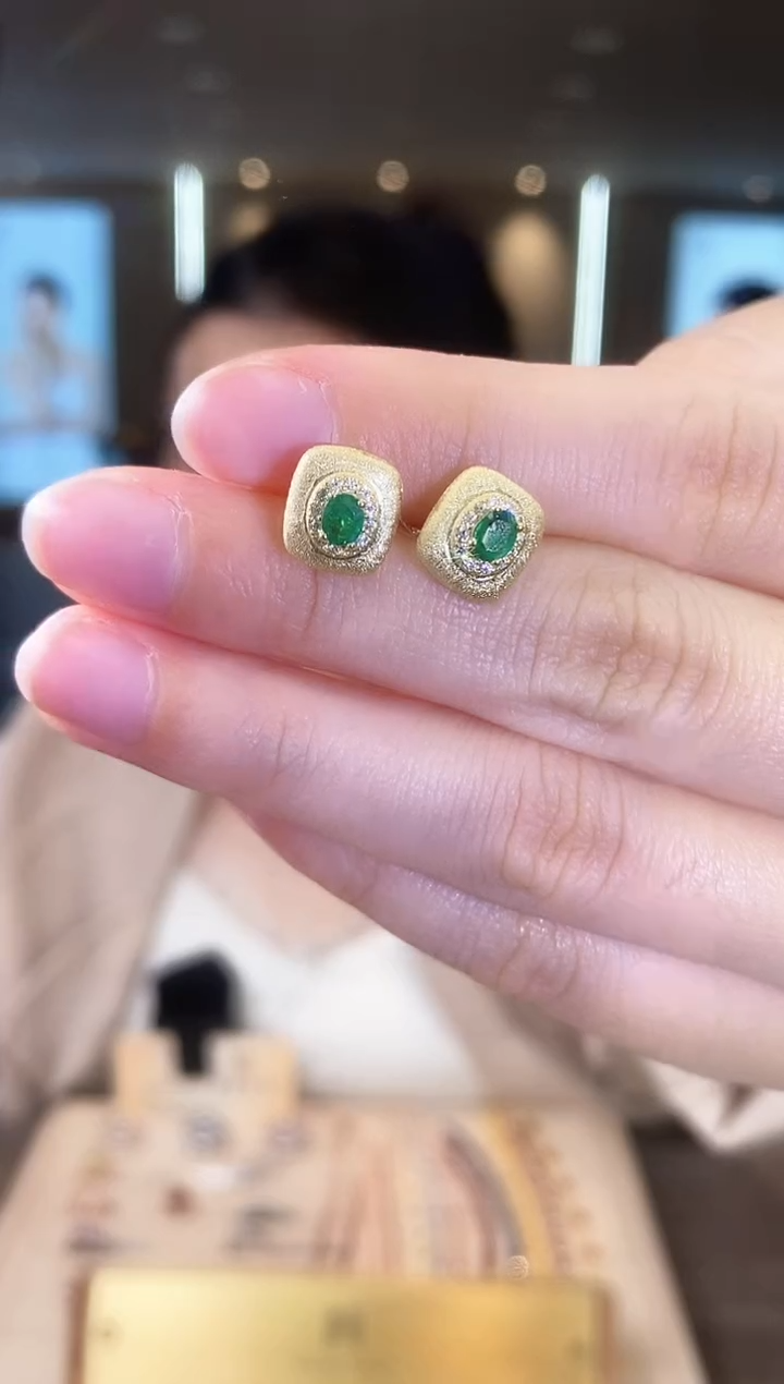 【闪购商品】祖母绿耳饰银S925镶嵌05