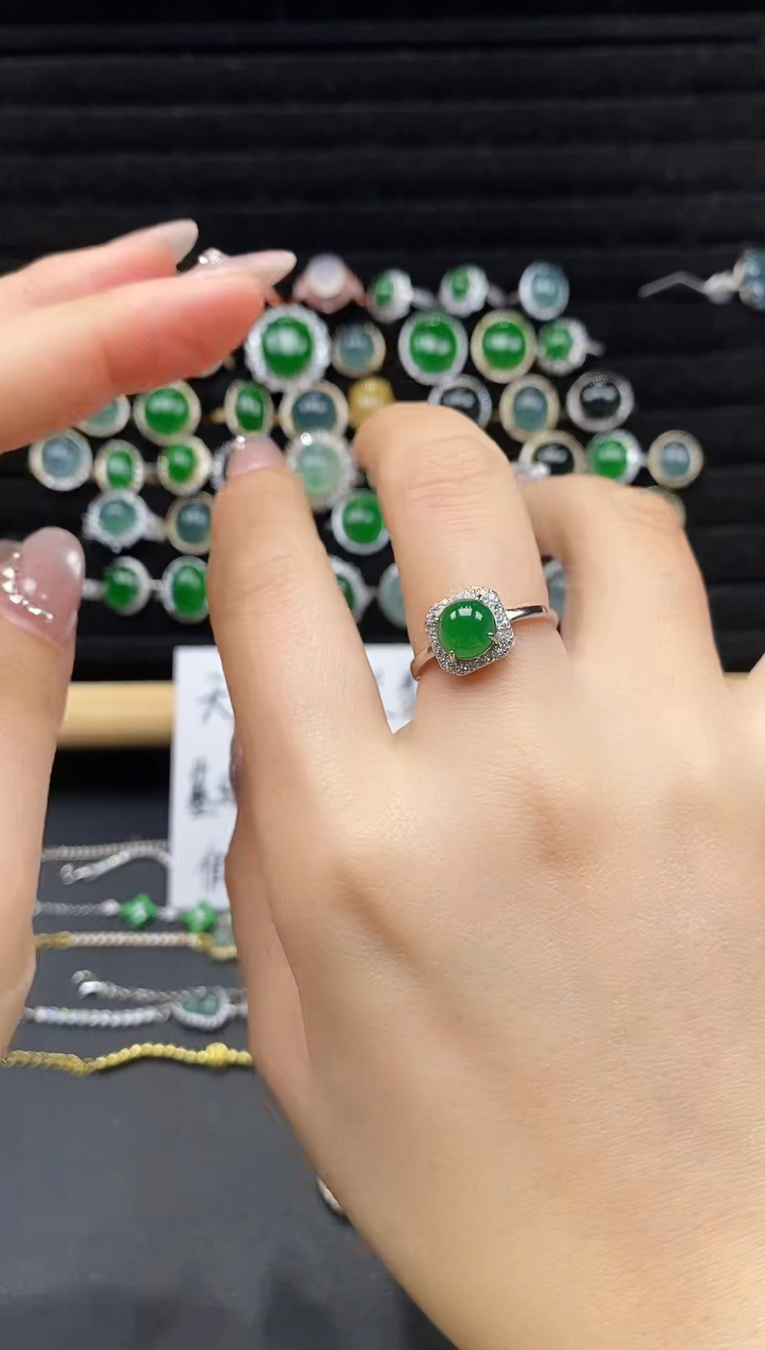 银S925镶嵌戒指翡翠111