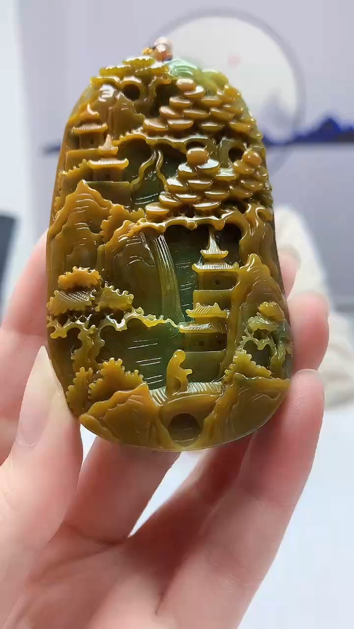 【闪购商品】定制翡翠未镶嵌4852zm-毛货挂件