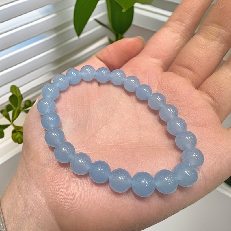 精品海蓝宝卡8毫米单圈手串