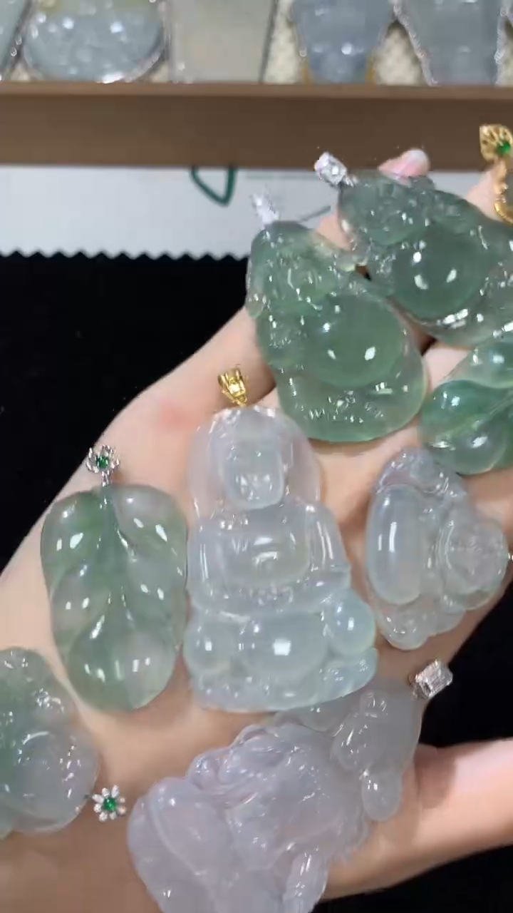 定制翡翠18K金镶嵌某****~毛货-不退不换