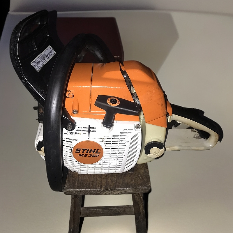 斯蒂尔MS382油锯，成色好、配全新奥利根导板链条