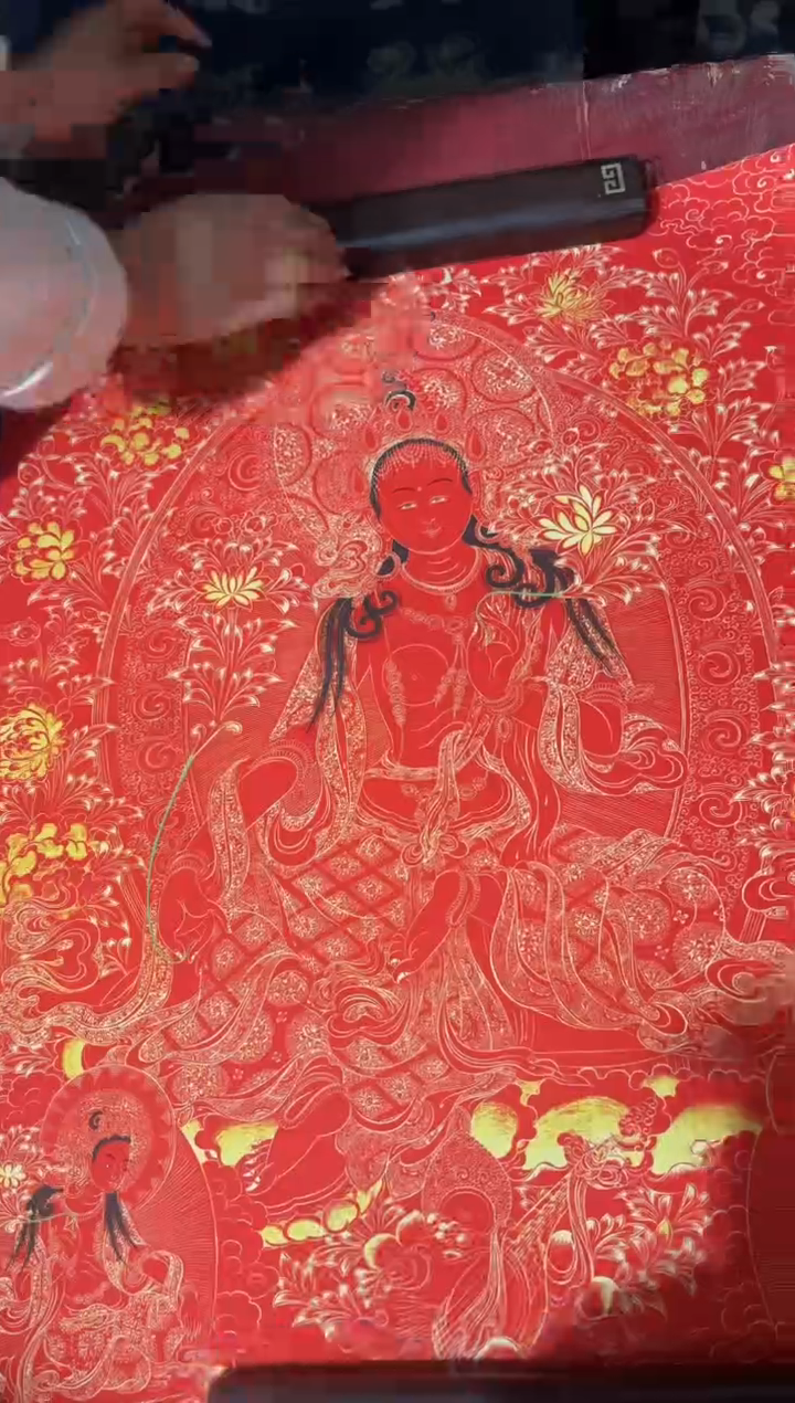 卷轴画龙妹的唐卡tk16