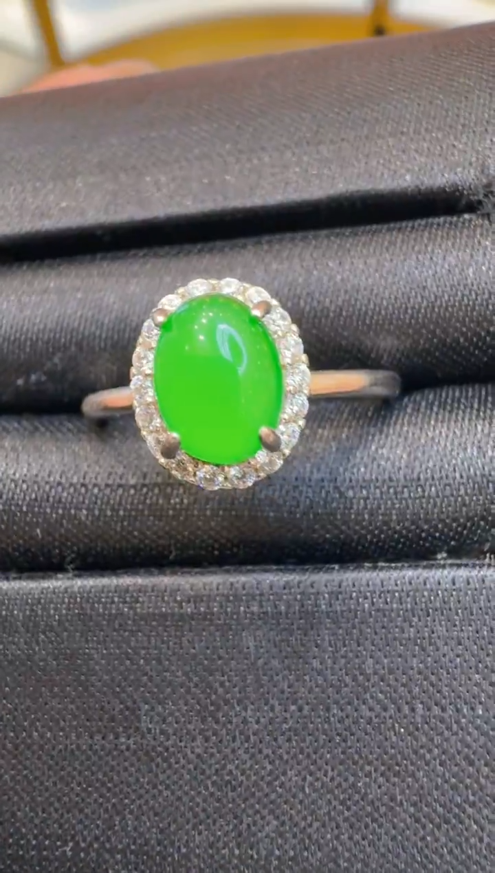 银S925镶嵌戒指翡翠多样性团购发一件