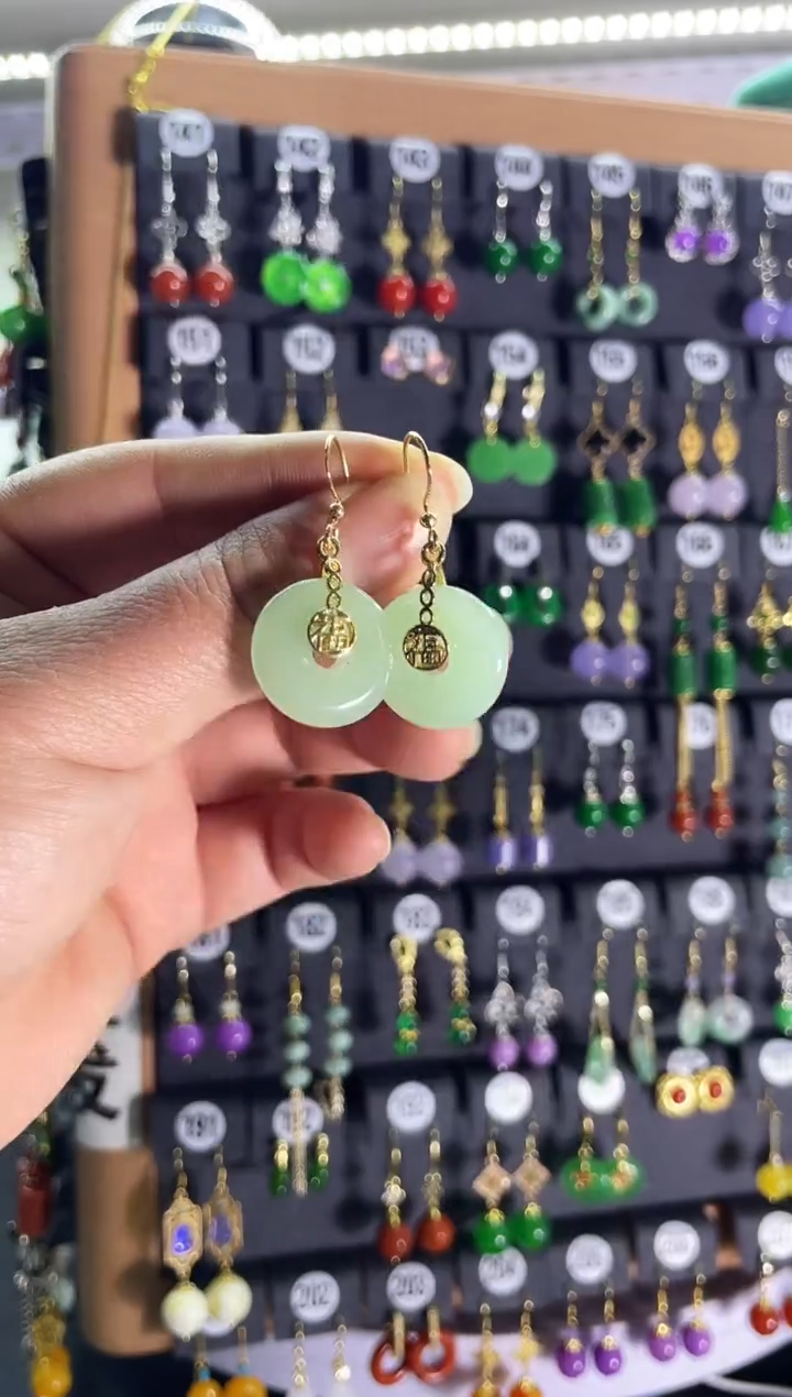 【闪购商品】和田玉耳饰银S925镶嵌05